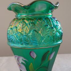Vintage Fenton Art Glass Vase Lilly Pattern