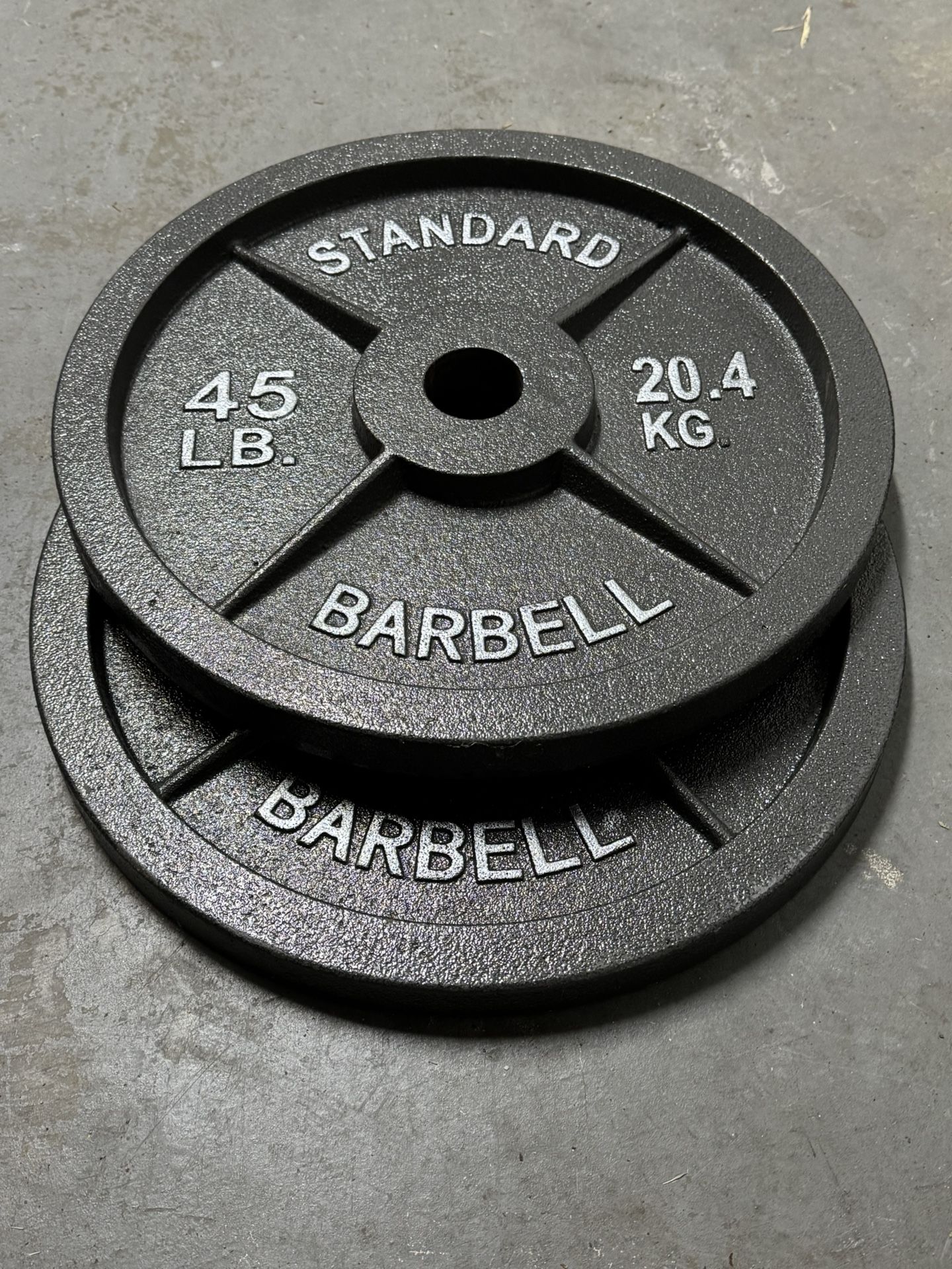Pair Of 45 Pound Standard Barbell Olympic Weights