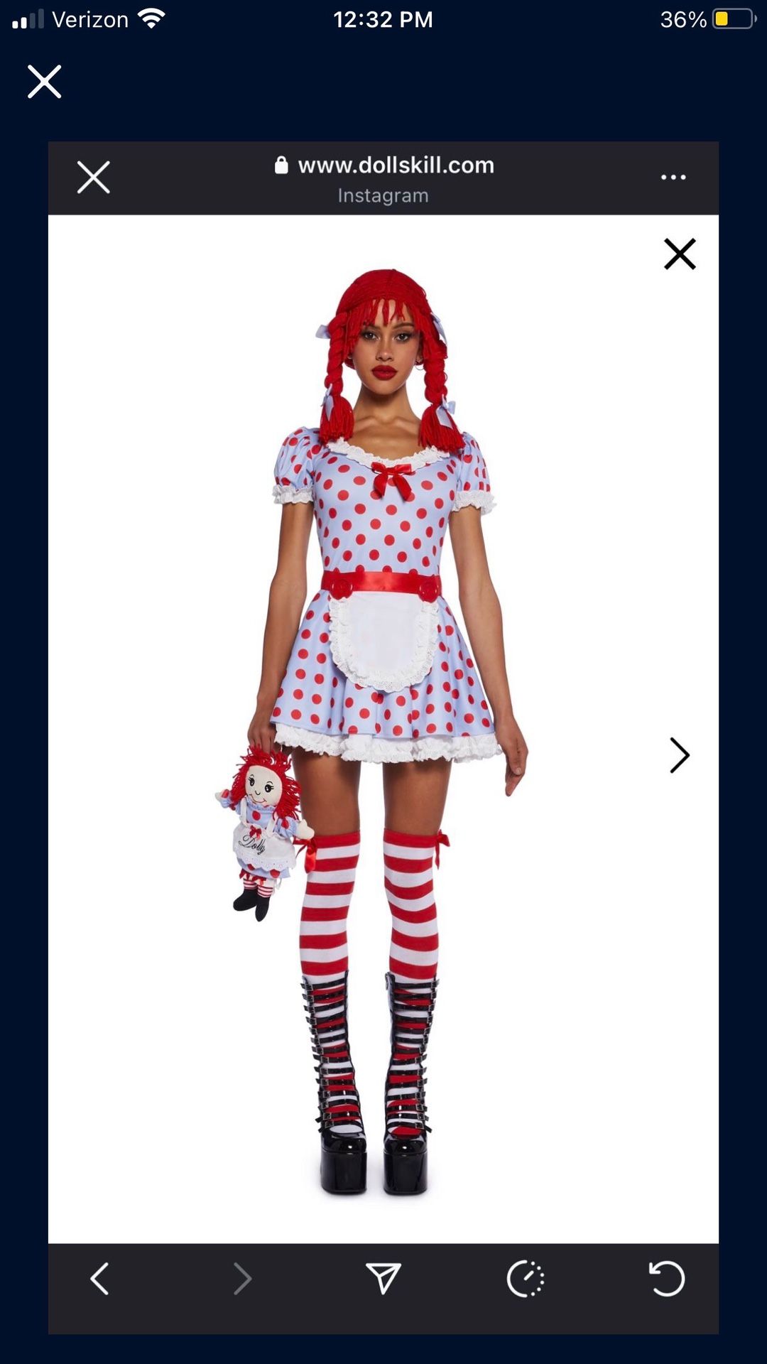 Rag doll Costume Set Dolls Kill