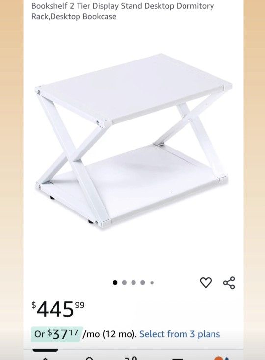 Desktop Printer Stand 2 Tiers X Shape Wood Desk Organizer Storage Book Shelf Double-Layer Finishing Rack Convenient File Storage for Home and Office