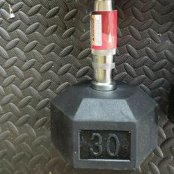 30lb Dumbbell Brand New Hex RUBBER DUMBBELLS