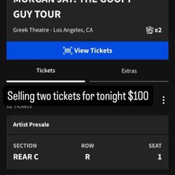 Aisle Seats Morgan Jay Tickets For Tonight Seats Are Next To Each Other