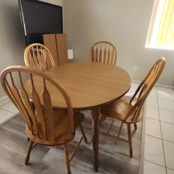 Wood Dining Table w/ Chairs