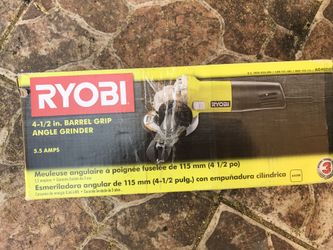 RYOBI 4-1/2 in barrel grip angle grinder