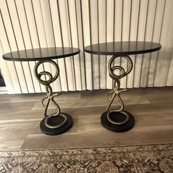 Side Table And Lamps