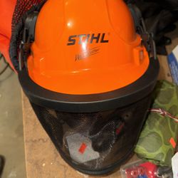 Stihl Woodcutter Helmet, Visor, And Ear Protection.