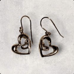 Beautiful Sterling Silver Teardrop Heart Earrings