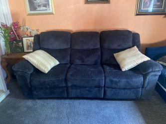 Navy Blue Fabric loveseat Sofa