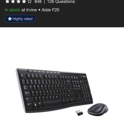 Logitech Wireless Keyboard And Mouse