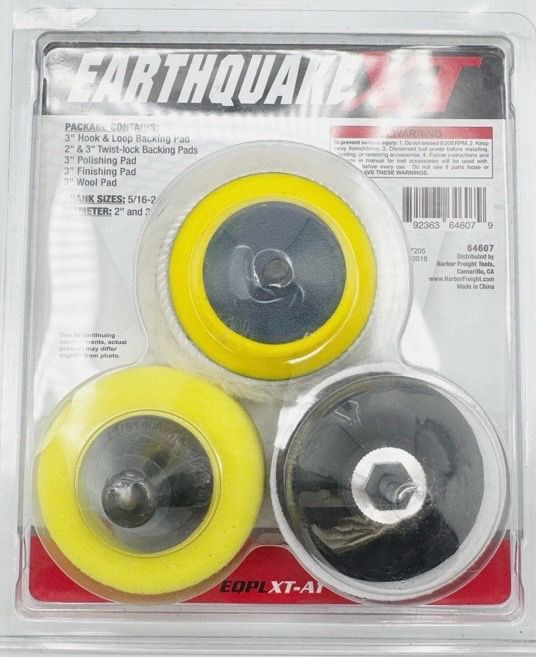 New Earthquake XT 12 Volt 6 Pc Accessory Polisher Kit Polishing Wool Pad EQPLXT-A1