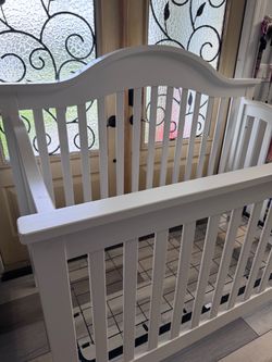 White Wooden Baby Crib