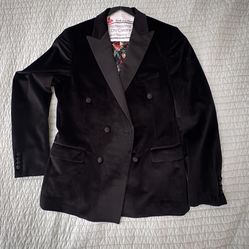 Mens Velvet Blazer Paisley And Gray