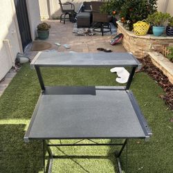 Desk With Tiered Shelf