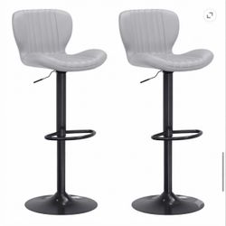 Set of 2 Gray Barstools - BL88