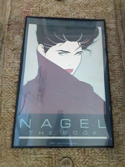 Vintage Patrick Nagel "The Book" Framed Art Poster (1985)