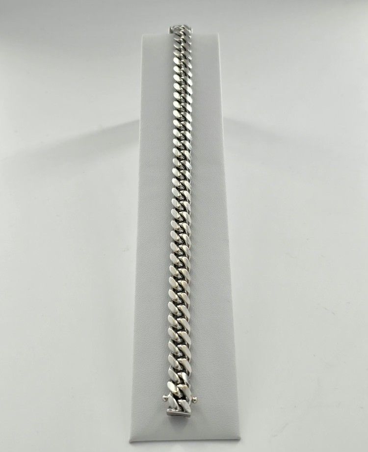 14kt White Gold Cuban Link Bracelet (48.4 Grams)