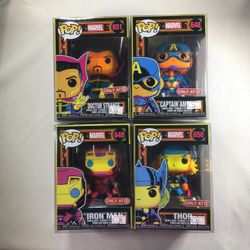 Funko Pop Marvel Set Glow In The Dark 