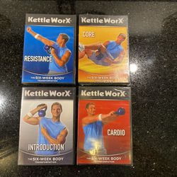 4 KettleWorX Six-Week Body Transformation DVDs 