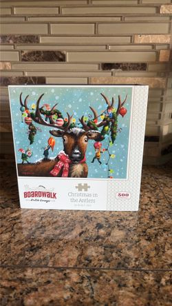 Christmas, dear and elf puzzle