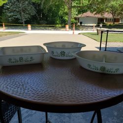 Three Pc Vintage Glass Bake Set