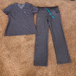 Figs Grey Scrub Set Medium/Small Tall