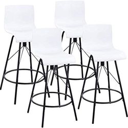 26" Swivel Bar Stools with Backs Plastic Metal Counter Height Stools Set of 2(HD07-26X-G)grey