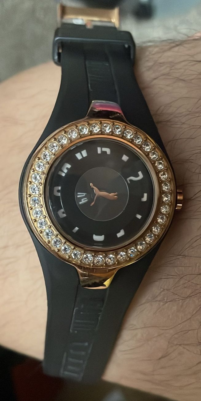 Puma PU101122004 Womens watch Quartz Stainless steel 36MM Black Rubber straps