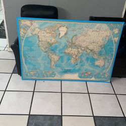 World Map Frame Vintage 
