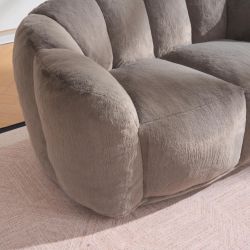 Oversized Floor Sofa for Living Room Bedroom, Bean Bag Chair for Adults, Ultra Soft Fluffy Loveseat Bean Bag Sofa, Cozy Reading Chair with Filler, Bro