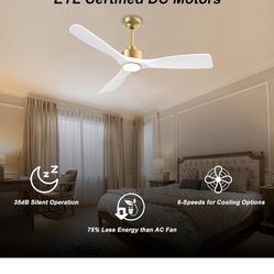 OFANTOP 52 Inch ETL Listed Indoor Outdoor Smart Ceiling Fans with Lights Remote Control