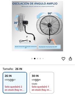 26-Inch Wall-Mount Industrial Fan-ventilador de 26 inch industrial