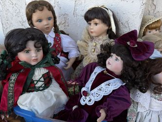 Collection of porcelain dolls