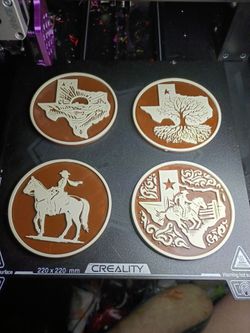 Texas themed drink coasters  set of 4