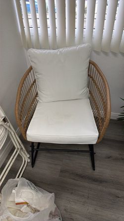 Rattan Accent Chair with Cushions
