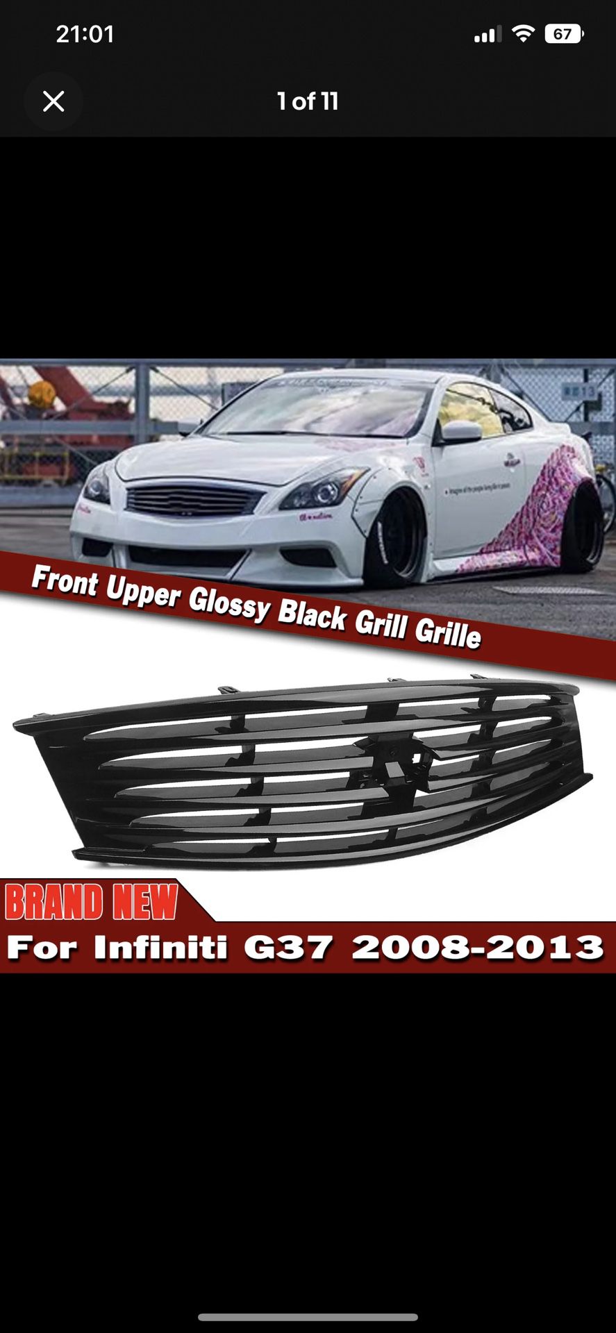 G37 COUPE GLOSS BLACK GRILLE