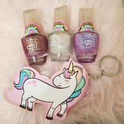 3 pcs Italia Deluxe Unicorn Gel Polish with Unicorn keychain