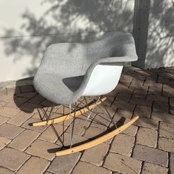 Kid Sized Fabric Covered Eames Rocker / Rocking Chair 