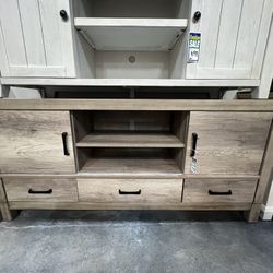 Brown TV Stand w/ barn doors