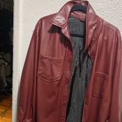 Zara leather shirt jacket