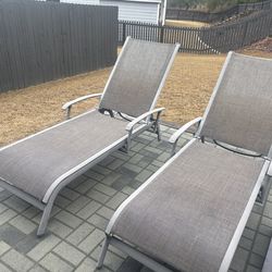 Two patio lounge chairs