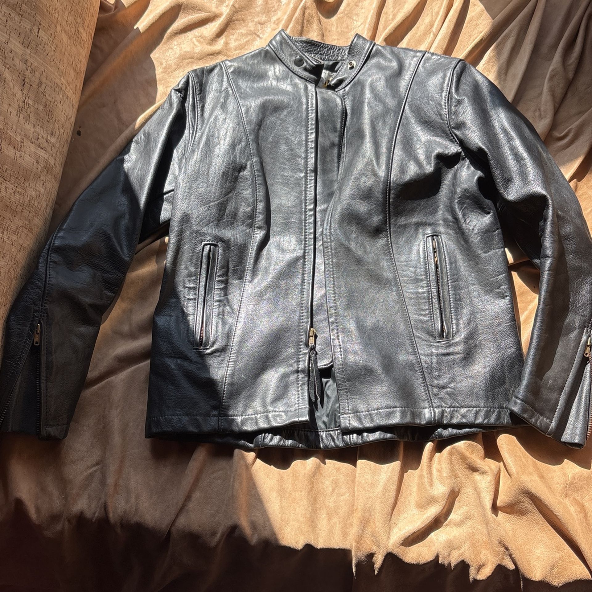 Women’s Leather Motorcycle Jacket Bates