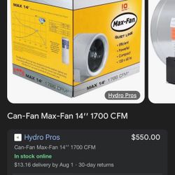 New Max Fan 14” fan $175