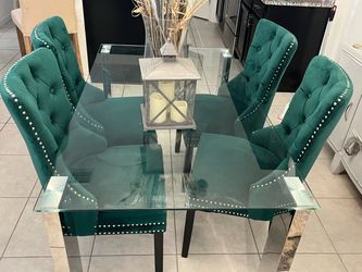 🔥 MUST GO TODAY! EMERALD GREEN DINING SET 🔥