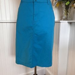 Blue Pencil Skirt, back slit.