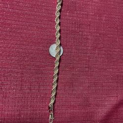 14k gold plated rope chain bracelet