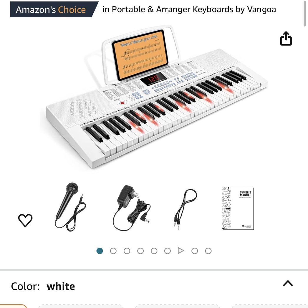 Portable Music Keyboard with Mini Lighted Keys