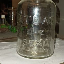 Antique Vintage Quart Size Clear Mason Jar