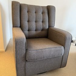 Grey Swivel Rocker Glider