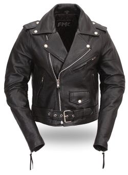 Womens 'FMC' leather jacket