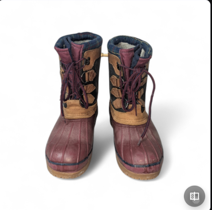 Leather Upper Men's Mid-Calf Winter Snow Boots Lace Up Lined Size 10